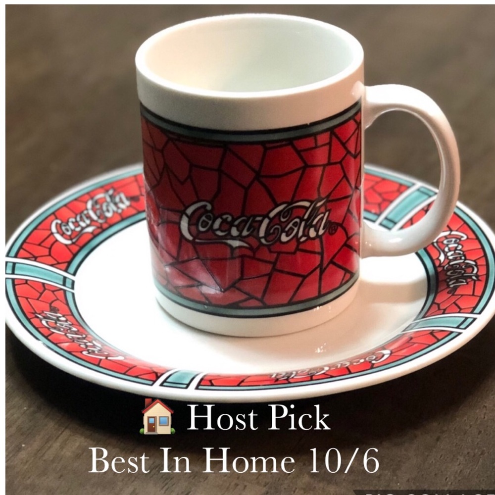 Vintage Coca Cola Coffee Mug & Plate